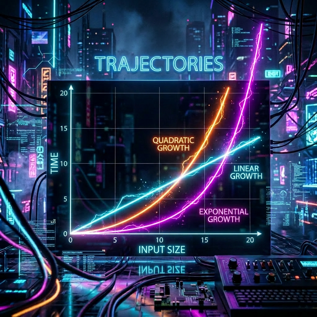 Illustratation of Tractability and Complexity theory with a neopunk chart